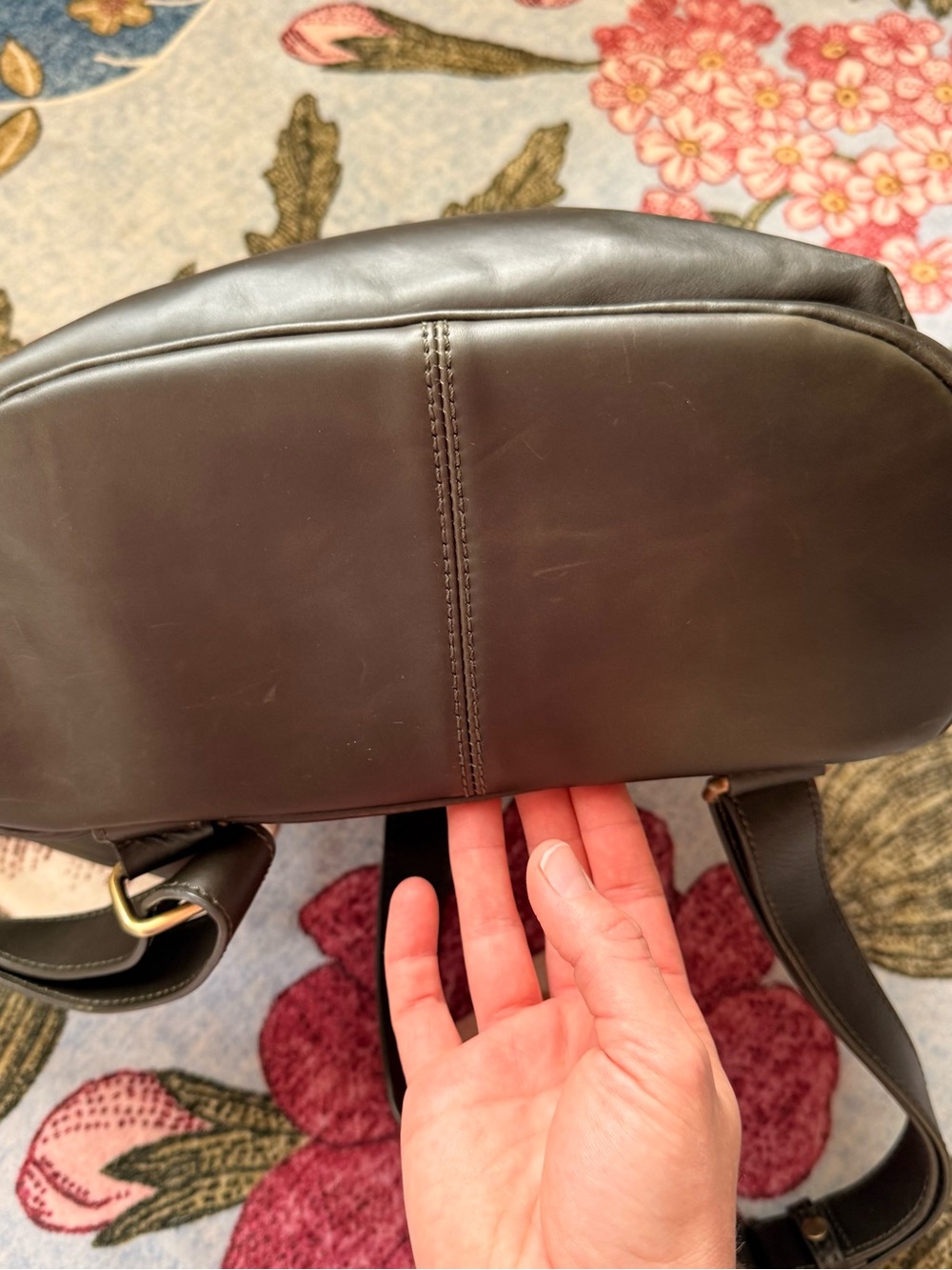 Andar Leather Forrest Green Backpack - Picture 3 of 4
